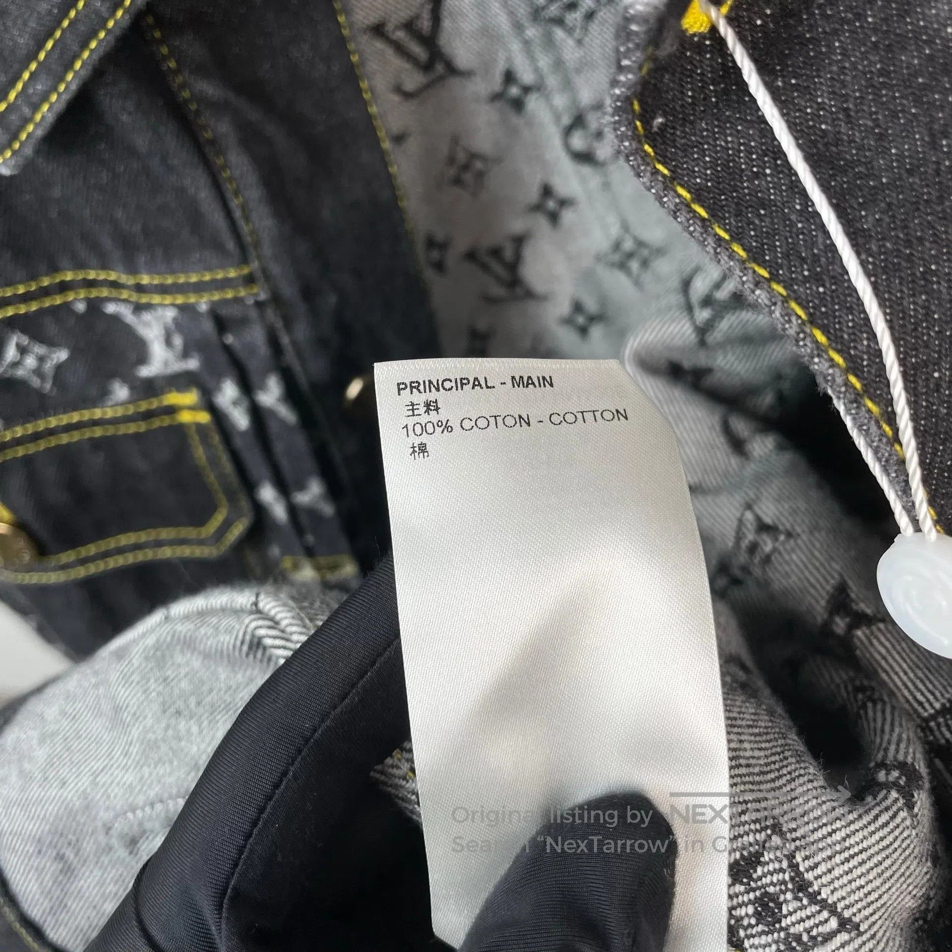 Louis Vuitton Louis Vuitton Black Full Logo Patchwork Denim Jacket| Size US M / EU 48-50 / 2 - 8 Thumbnail