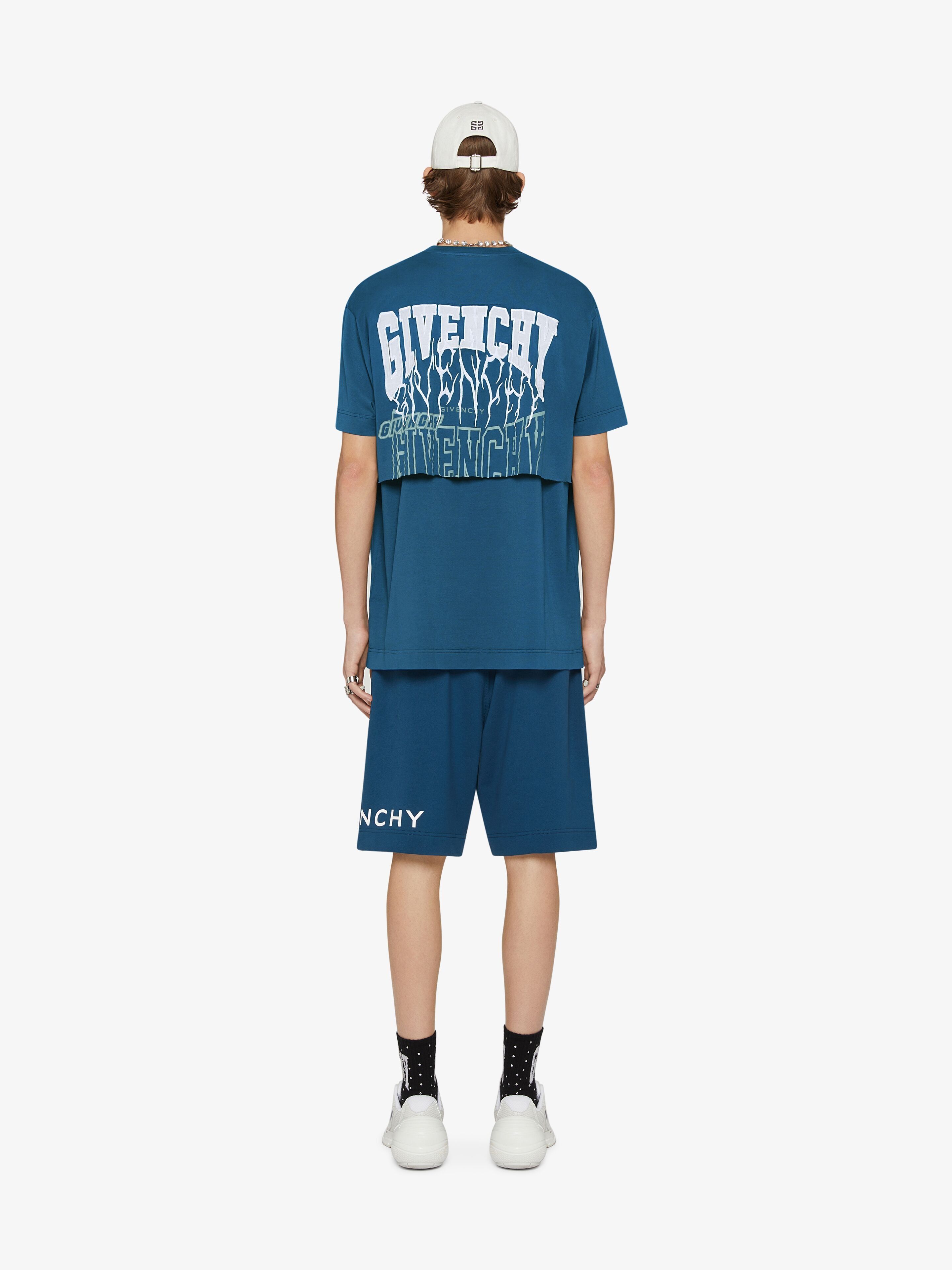 Givenchy Blue Layered Embroidered Multi Logo T-Shirt Size US M / EU 48-50 / 2 - 4 Thumbnail