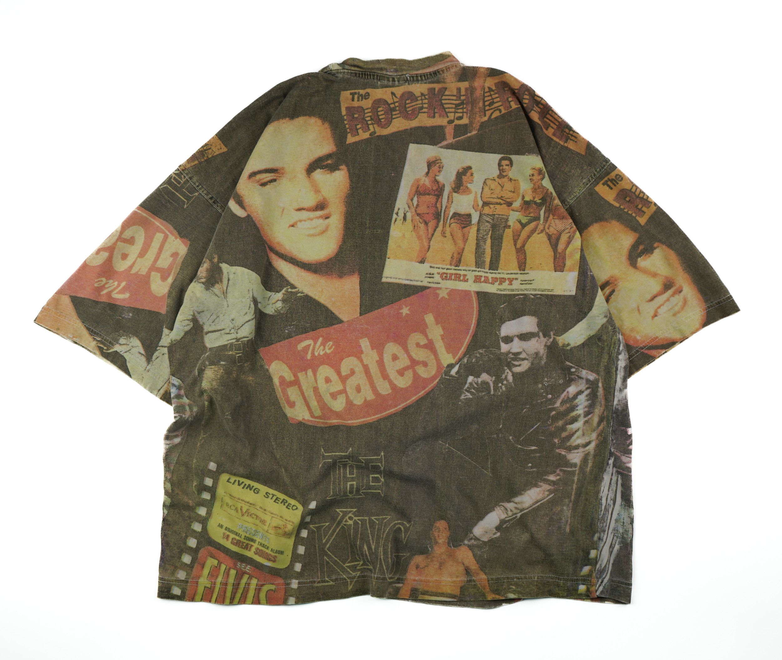 Band Tees × Vintage Vintage 90s Elvis Presley All Over Print T-Shirt Size US L / EU 52-54 / 3 - 4 Thumbnail
