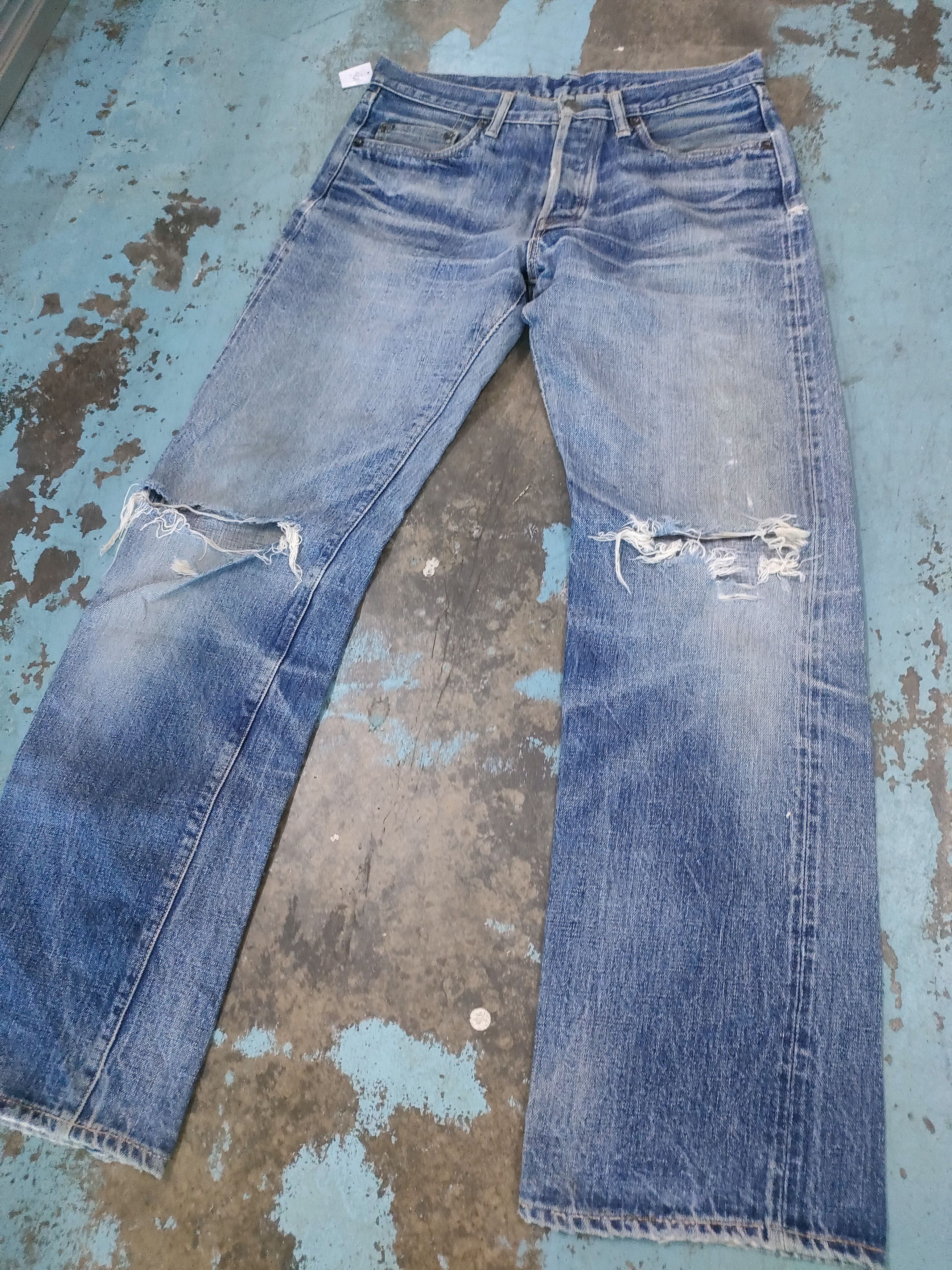 Japanese Brand Cracker Japan Distressed Selvedge Jeans Size US 30 / EU 46 - 10 Thumbnail