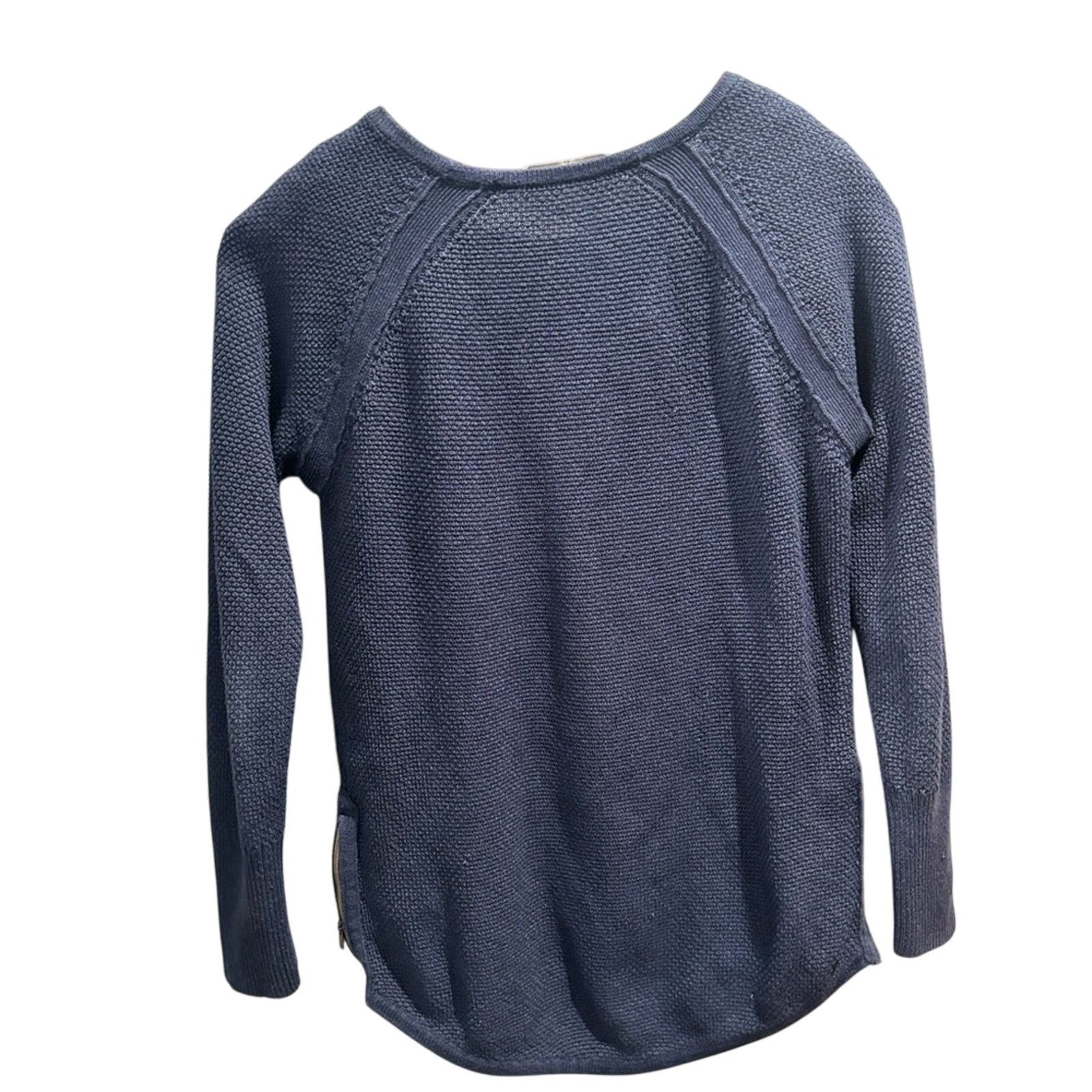 Athleta ATHLETA Blue Varsity Knit Side Zip Pullover Sweater Sz XS Size XS / US 0-2 / IT 36-38 - 3 Thumbnail
