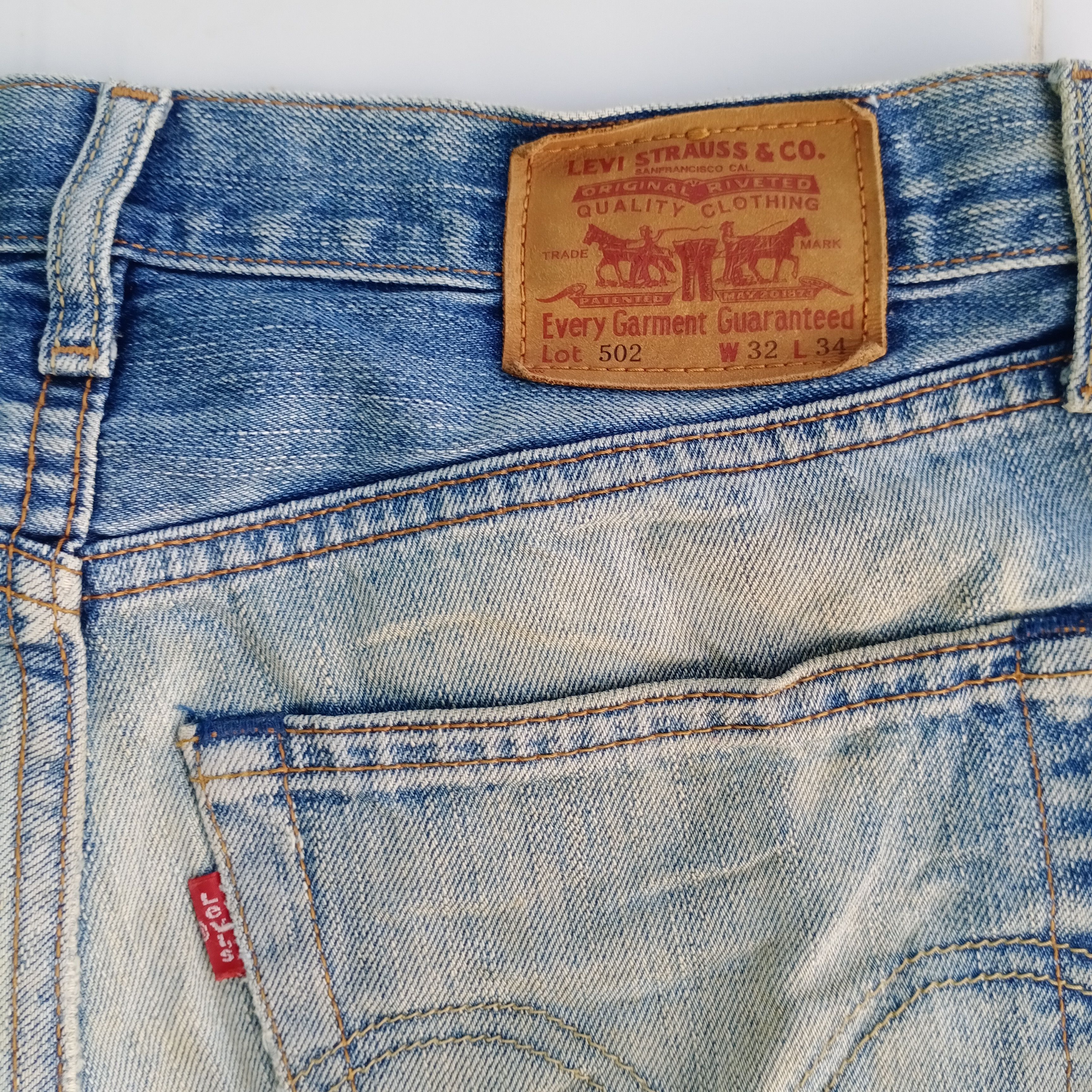 Levi's Vintage Levis 502 Not Capital E Selvedge Distressed Denim Size US 31 - 9 Thumbnail