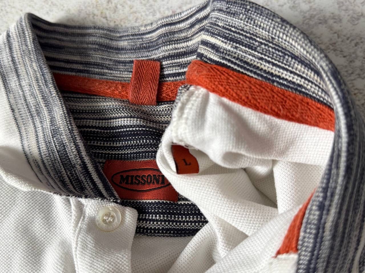 Missoni × Vintage Vintage Missoni White Polo Old Money Style Y2K Rare Item Size US L / EU 52-54 / 3 - 4 Thumbnail