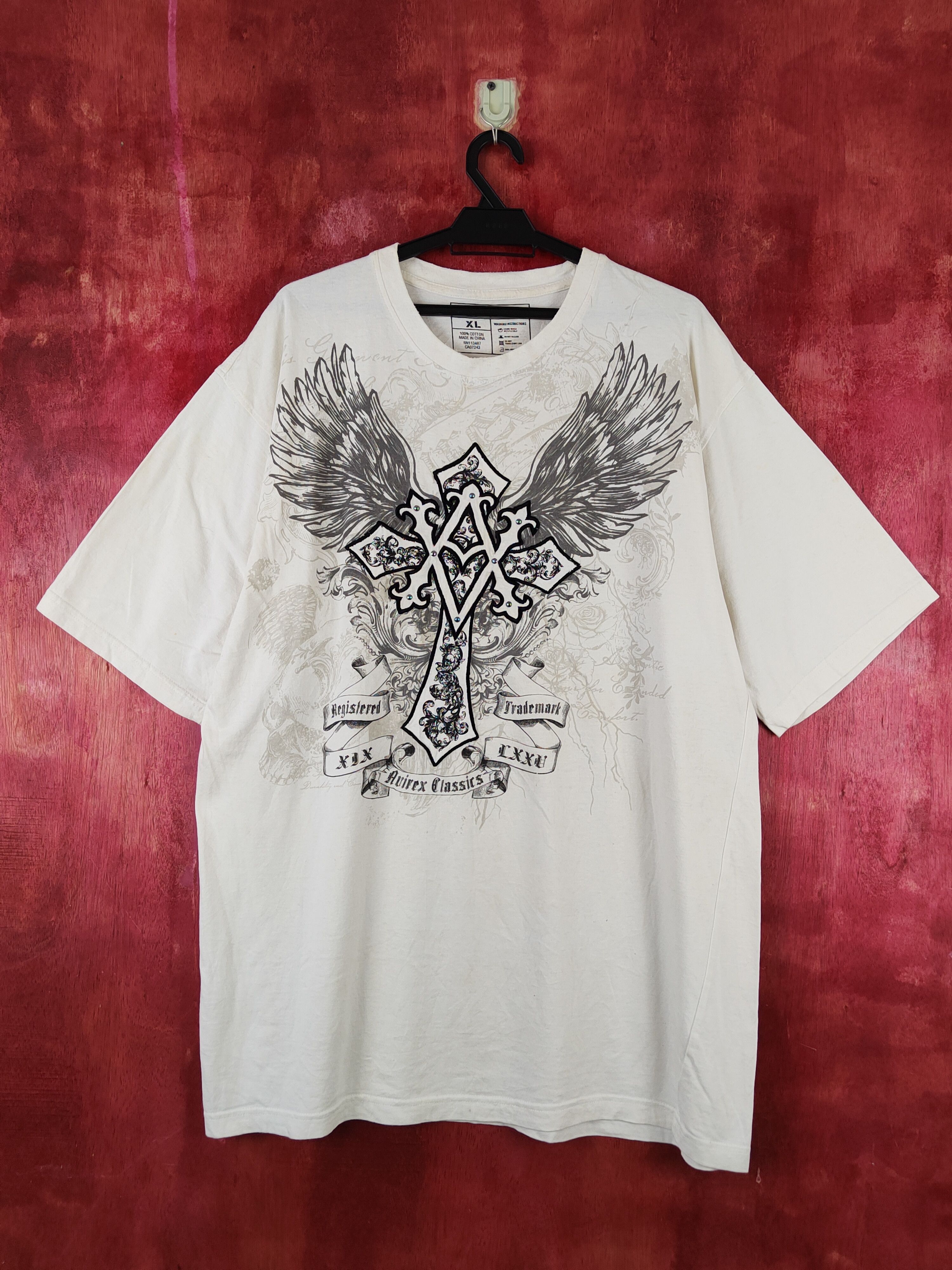 Avirex Avirex White Short Sleeve T-shirts #S2294 Size US XL / EU 56 / 4 - 1 Thumbnail