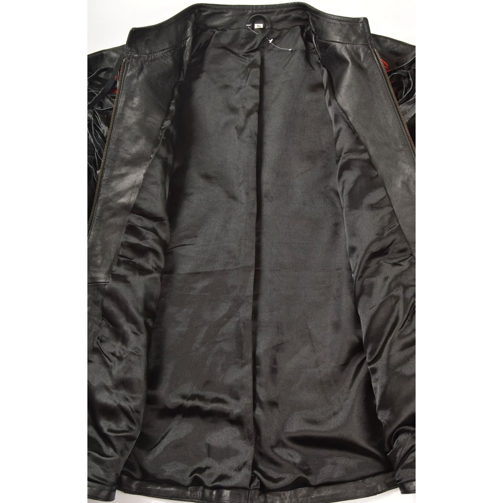Vintage VINTAGE Fringed Biker Motorcycle Leather Jacket Roses Flowers Embroidery XL Women Jacket Black Painters? Size XL / US 12-14 / IT 48-50 - 4 Thumbnail