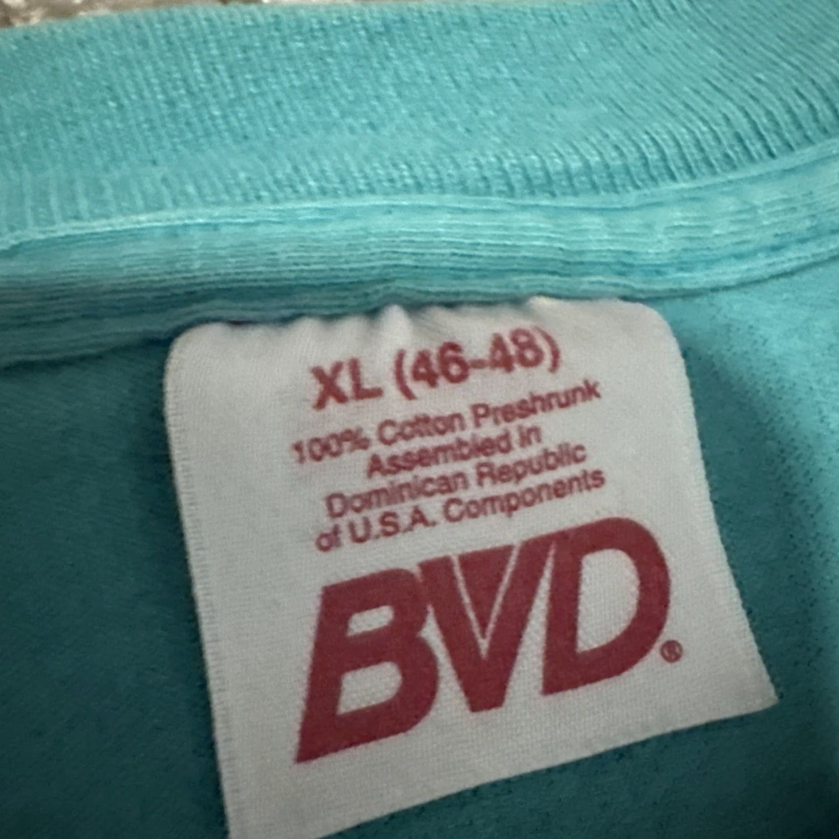 Essentials VINTAGE BVD Front Pocket Teal Blue Blank Essential T-Shirt XL 80s 90s Size US L / EU 52-54 / 3 - 6 Thumbnail