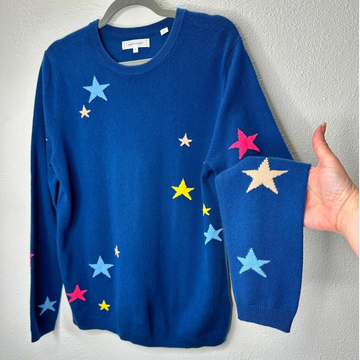 CHINTI & PARKER Chinti & Parker Navy Multi Star Long Sleeve CrewSweater L Size L / US 10 / IT 46 - 1 Thumbnail
