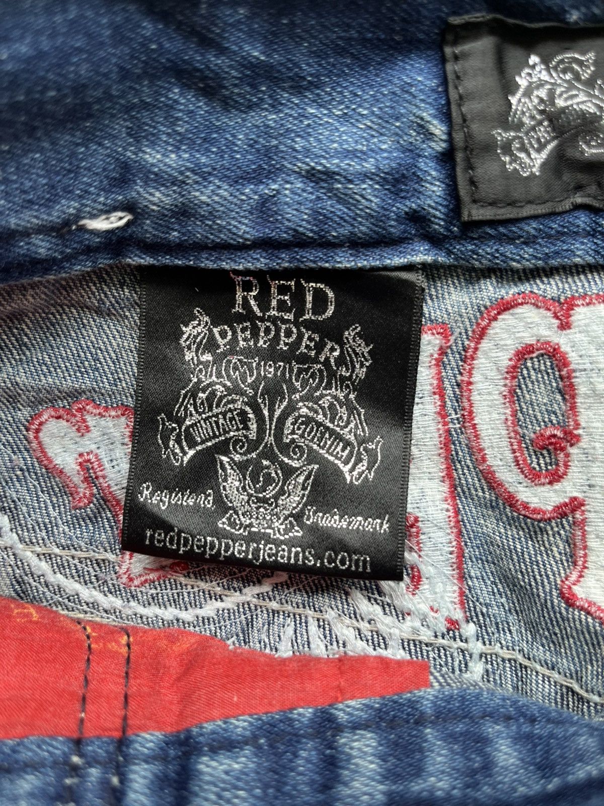 Other Red Pepper Wing & UK Flag Embroidered Denim Size US 30 / EU 46 - 4 Thumbnail