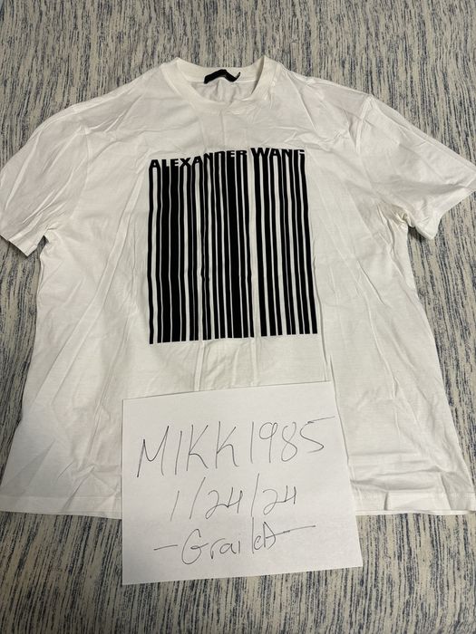 Alexander Wang ALEXANDER WANG WHITE BARCODE LOGO SHORT SLEEVE T