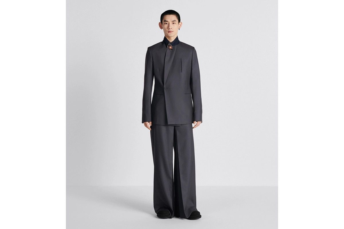 Dior o1bcso1str1124 Wide-Leg Pants in Anthracite Grey Size US 38 / EU 54 - 4 Thumbnail