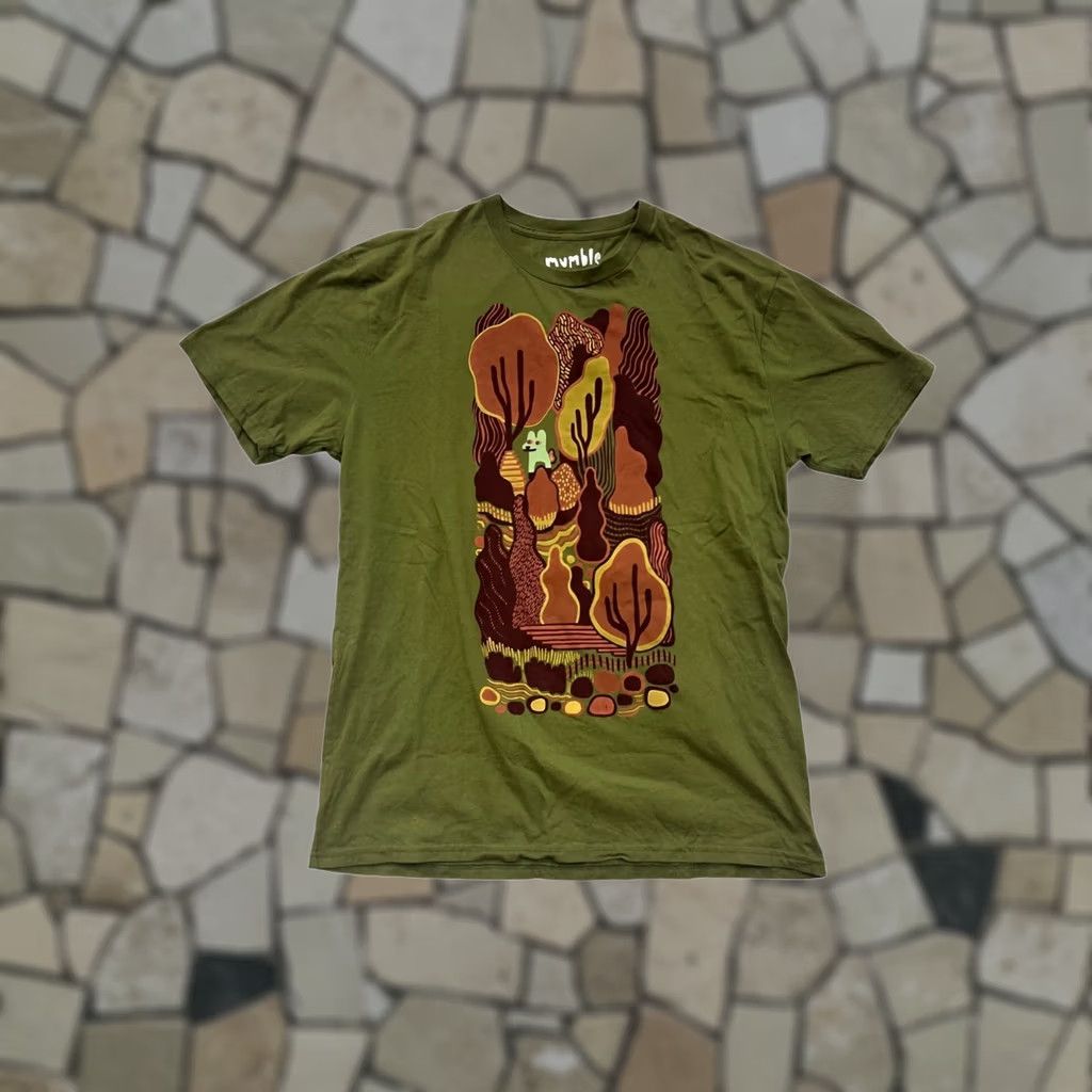X-LARGE VINTAGE Mens Organic Cotton Graphic T-Shirt By Mumble Tease XL Green Shirts Mens Size US XL / EU 56 / 4 - 1 Thumbnail