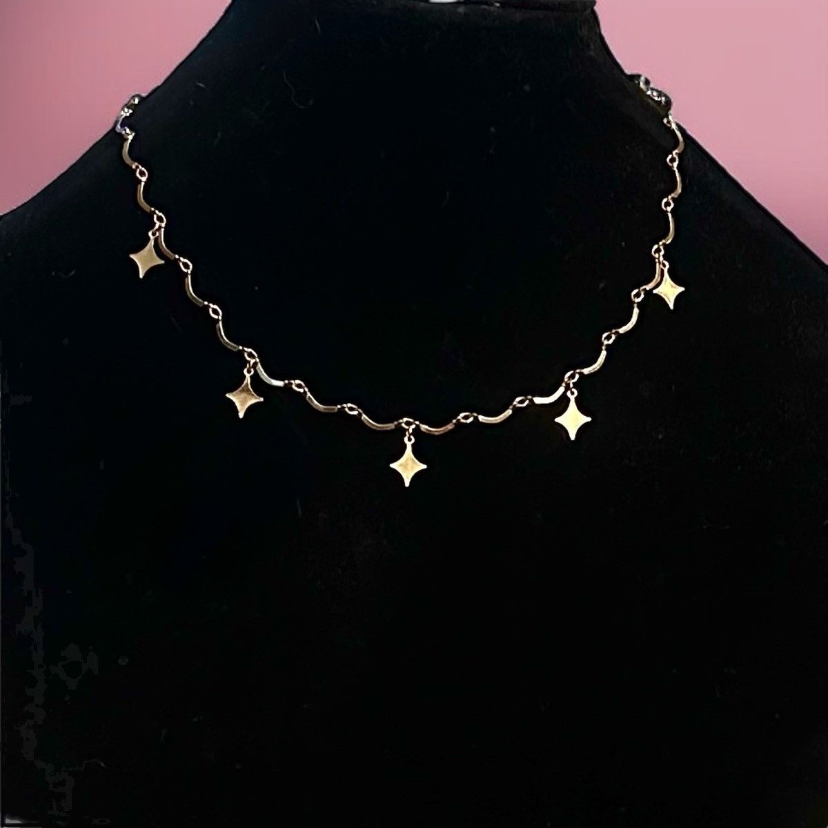 Vintage Vintage gold tone curve link star charm necklace Size ONE SIZE - 1 Thumbnail