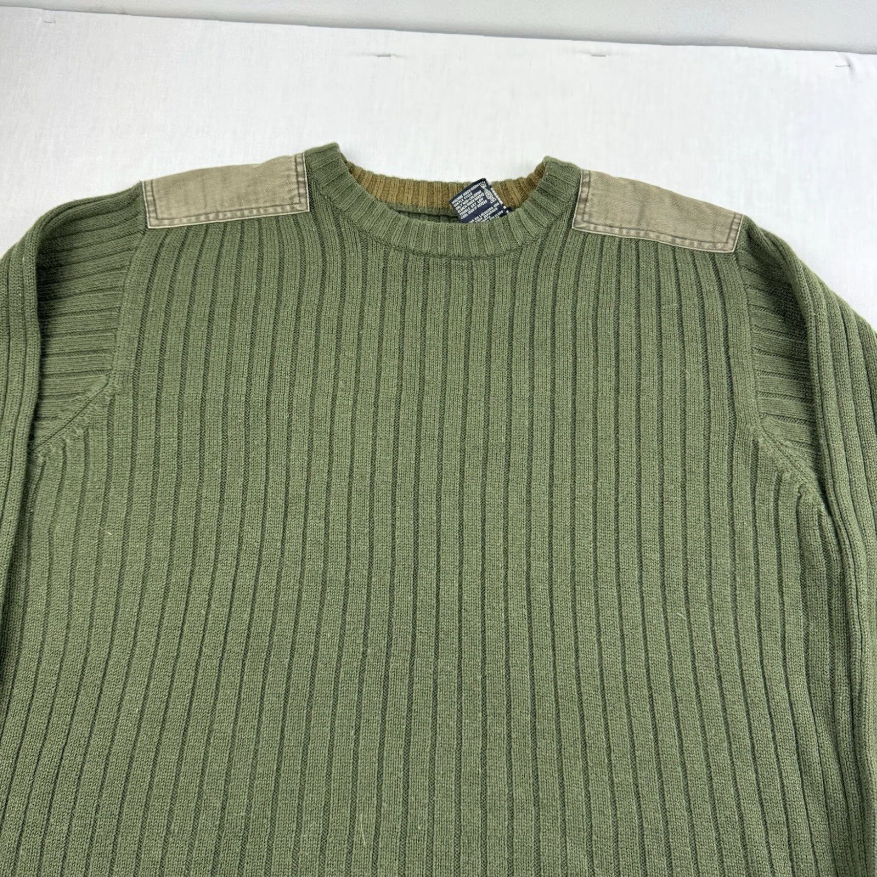 Faded Glory VINTAGE Faded Glory Sweater Men Adult Medium Green Military Style Pullover Crew Neck Casual USA Y2K Size US M / EU 48-50 / 2 - 2 Thumbnail
