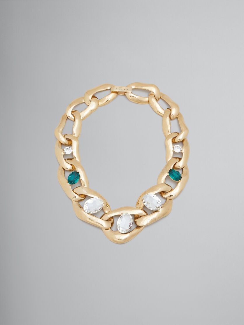 Marni o1w1db10125 Size:OS/Oversized Metal Chain Necklace in Gold Size ONE SIZE - 1 Thumbnail