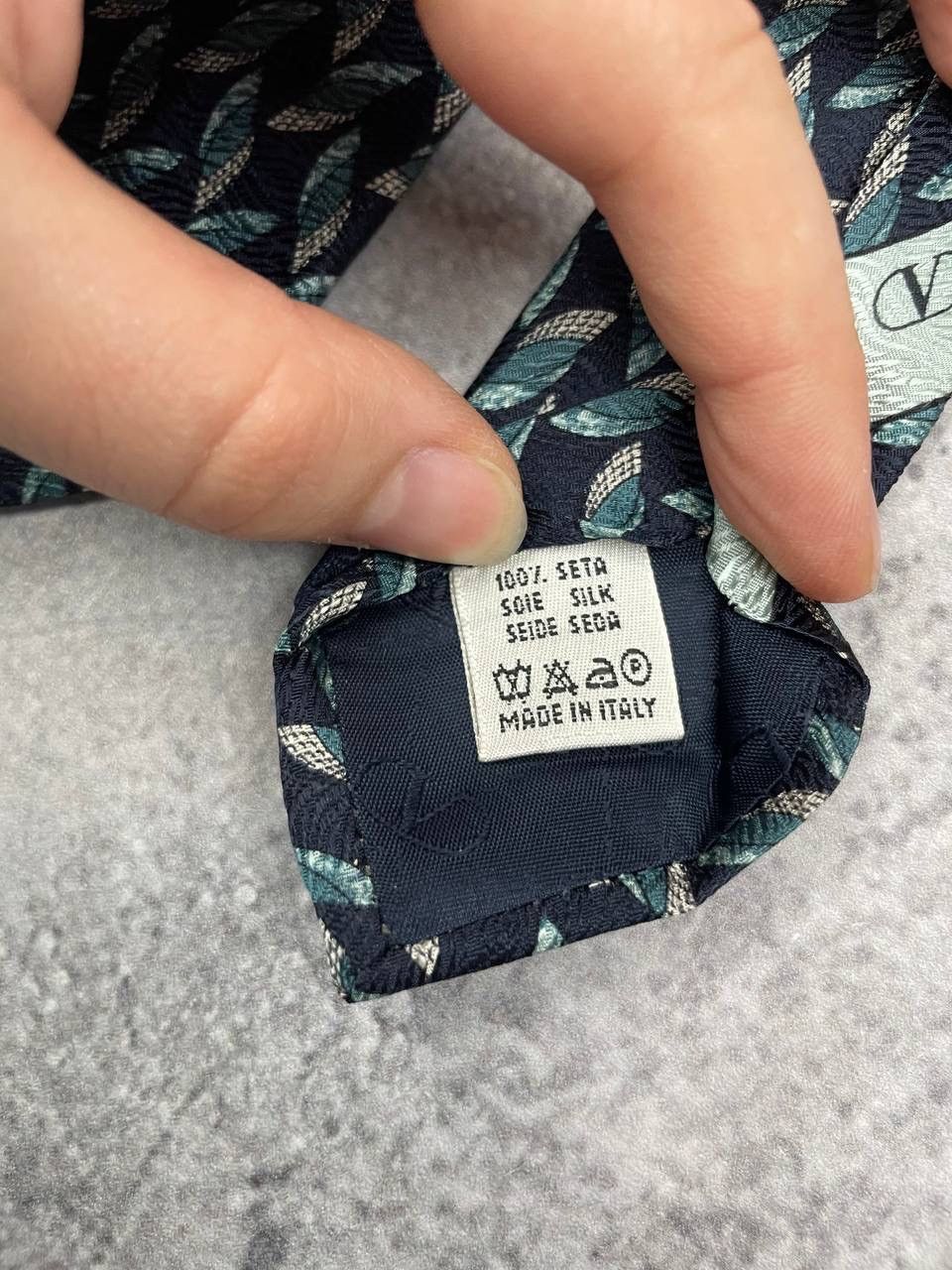 Valentino Valentino Cravatte Silk Tie Patterned Blue Green Size ONE SIZE - 2 Thumbnail