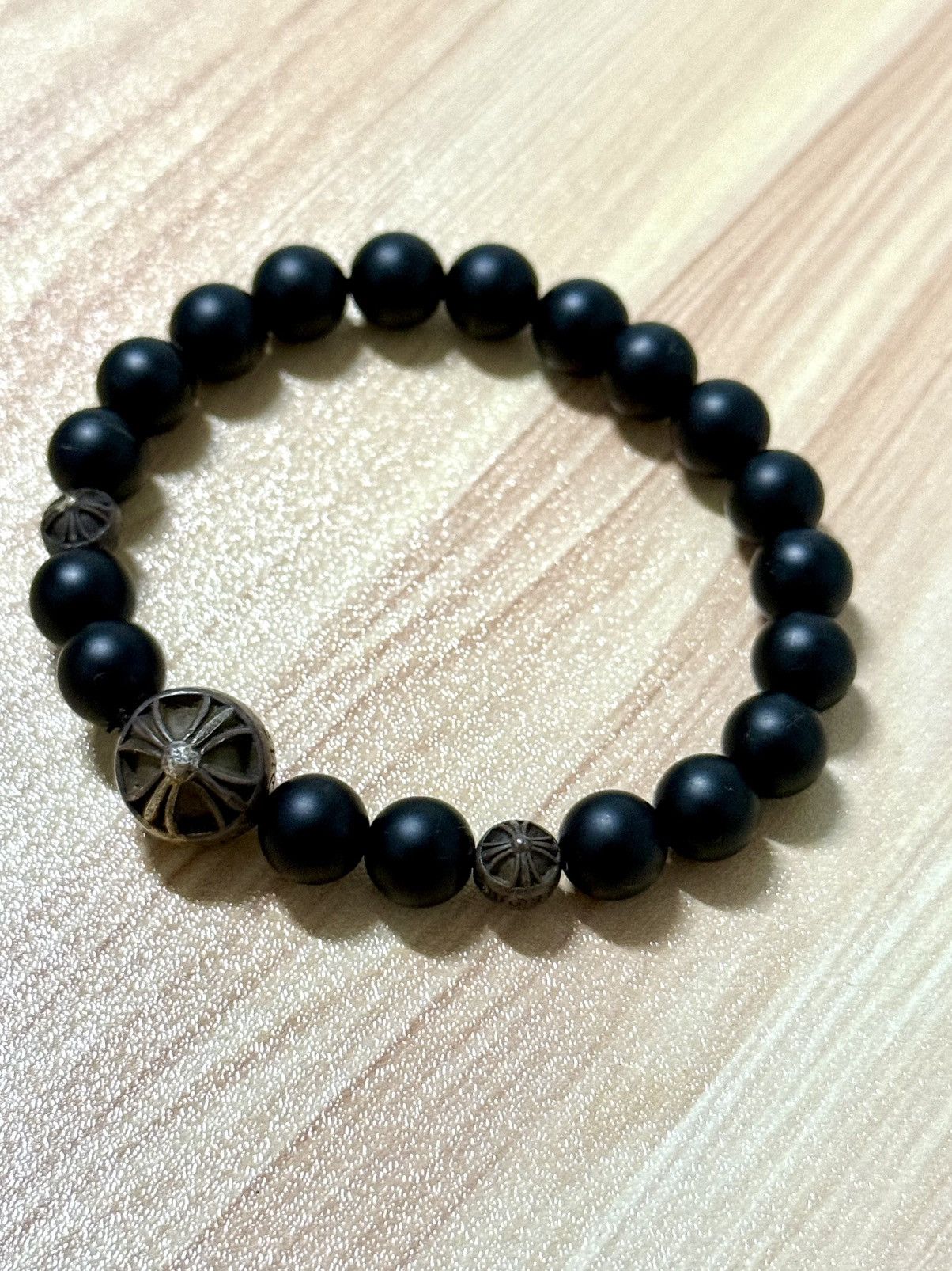 Chrome Hearts Chrome hearts onyx Three Silver bead bracelet Size ONE SIZE - 3 Thumbnail