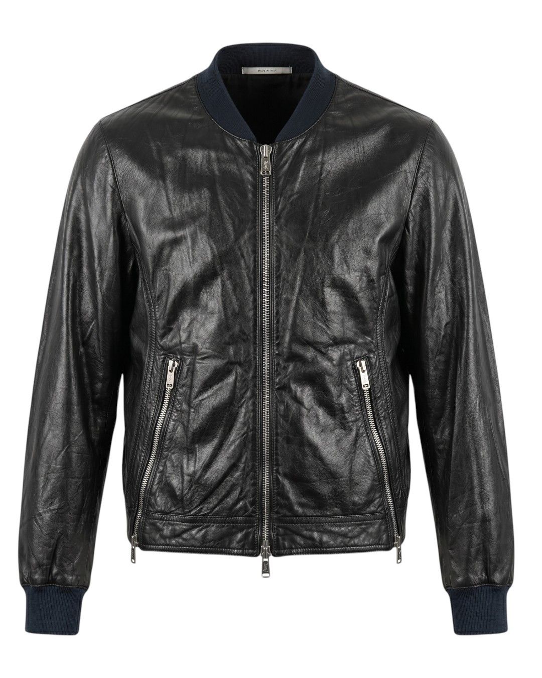 Yves Saint Laurent 3 ZIP LEATHER BOMBER JACKET Size US M / EU 48-50 / 2 - 1 Thumbnail