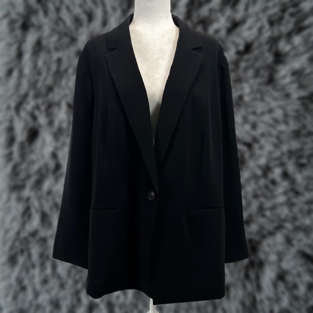 Talbots Talbots Blazer Jacket Black 22W Plus Long Sleeve Single Button Career NEW! 89 Womens Blazer Size 3XL / US 20-22 - 1 Thumbnail