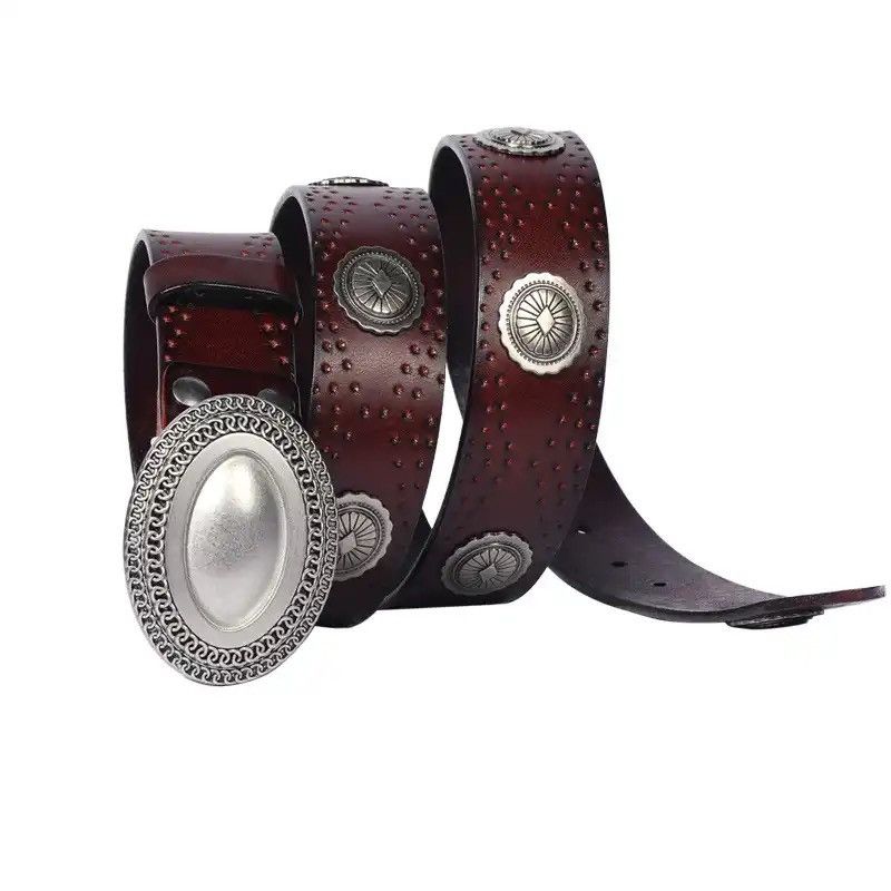 Japanese Brand × Vintage 3.8CM Heavy Metal Rivet Men Real Genuine Leather Size ONE SIZE - 4 Thumbnail