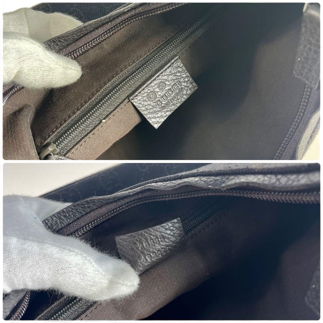Gucci Gucci - Handbag Silver Black Monogram GG Interlocking Bag Size ONE SIZE - 8 Thumbnail