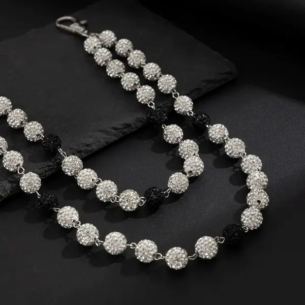 Jewelry Crystal Beaded Wallet Chain Accessory, Pants Chain Size ONE SIZE - 8 Thumbnail