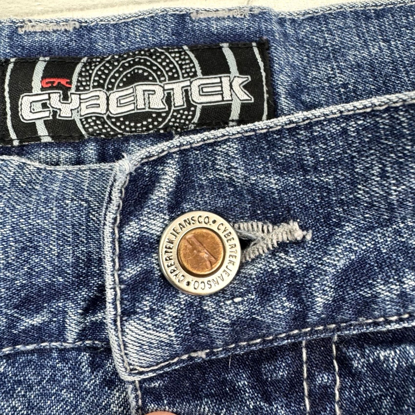 Vintage VINTAGE Cybertek Jeans Adult 36x30 Baggy Relaxed Skater Hipster Punk Y2K Rave Jeans Size US 36 / EU 52 - 5 Thumbnail