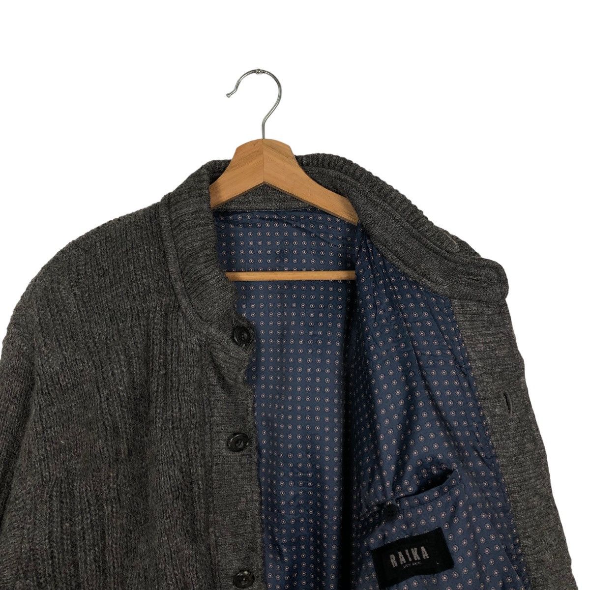 Issey Miyake VINTAGE HERRINGBONE WOOL BOMBER JACKET RAIKA ISSEY MIYAKE Size US L / EU 52-54 / 3 - 9 Thumbnail