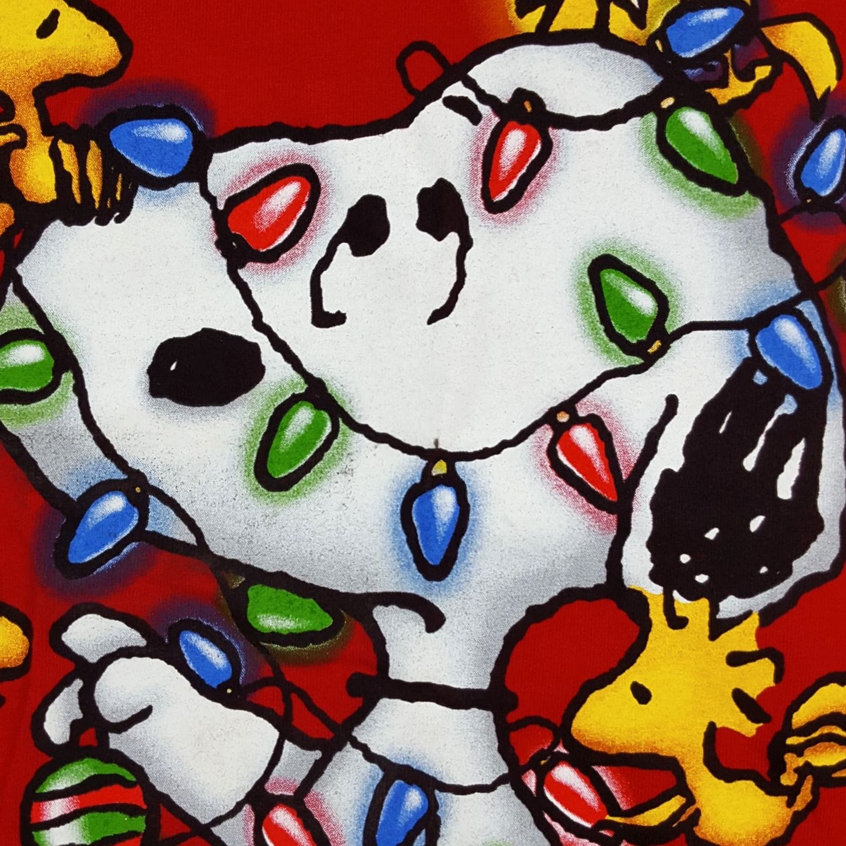 Peanuts VINTAGE Snoopy Christmas T-Shirt 90s Red Peanuts Charlie Brown Cartoon Mens S Christmas Shirt Size US S / EU 44-46 / 1 - 3 Thumbnail