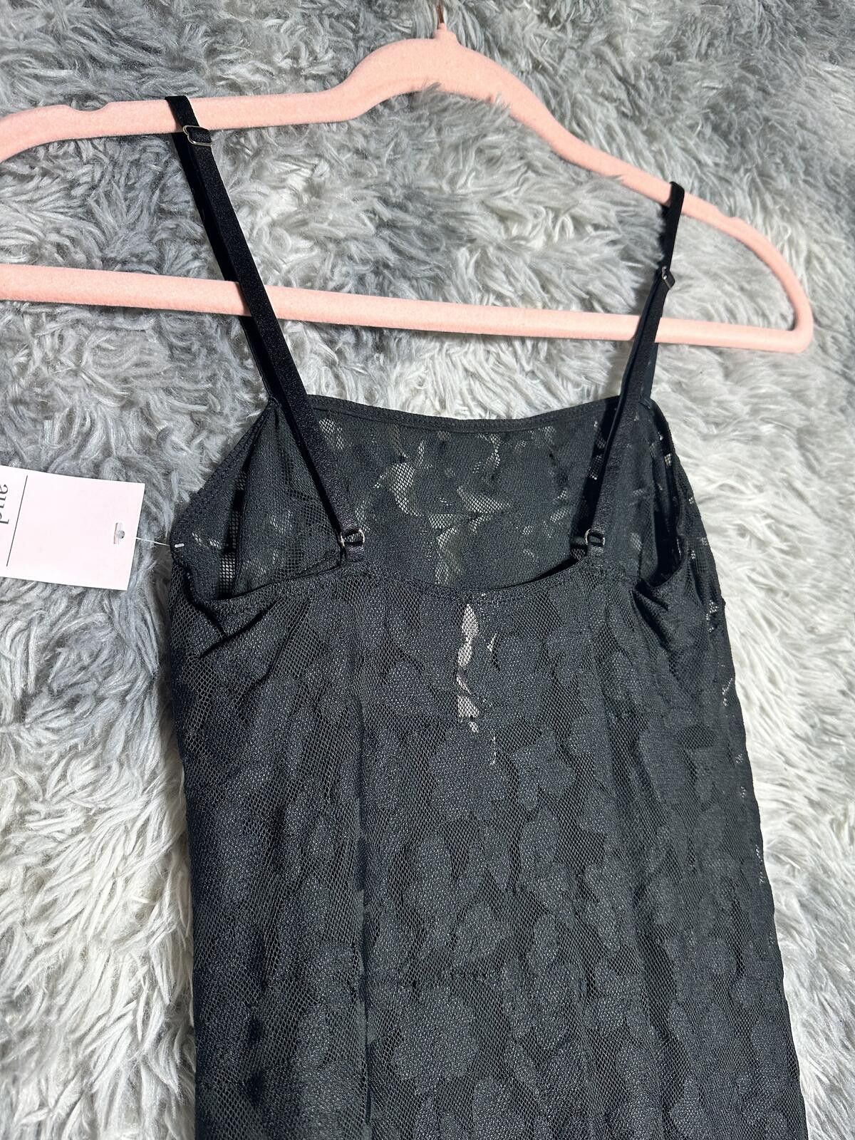 Alden Black Floral Lace Spaghetti Strap Maxi Dress Size XS / US 0-2 / IT 36-38 - 5 Thumbnail
