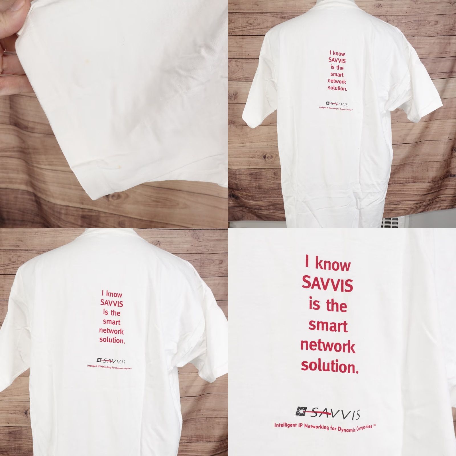 Fruit Of The Loom VINTAGE Fruit of the Loom I'm Brilliant Light Bulb Savvis Smart Network Solution T-Shirt XL White 90s Unisex Size US XL / EU 56 / 4 - 8 Thumbnail