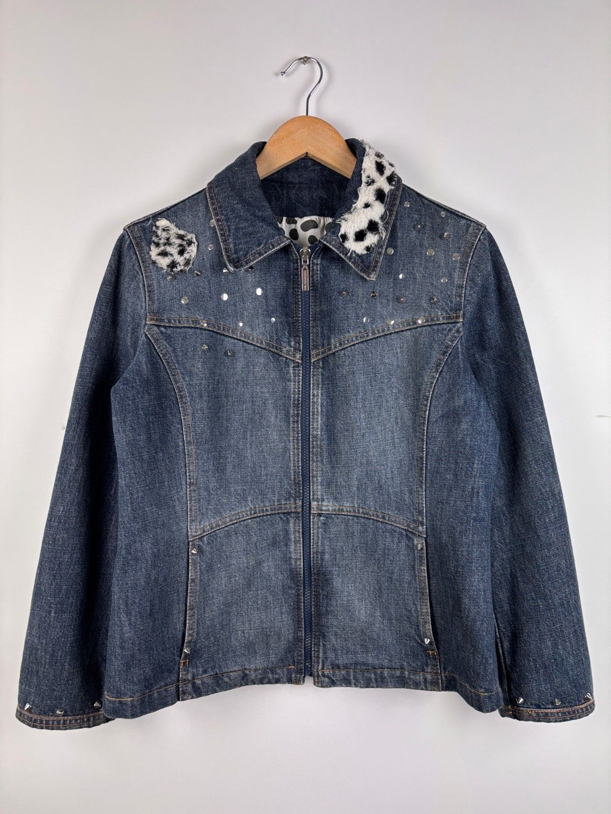 Other Vintage Roccobarocco Denim Jacket Blue Womens Size US 10 Size L / US 10 / IT 46 - 1 Thumbnail