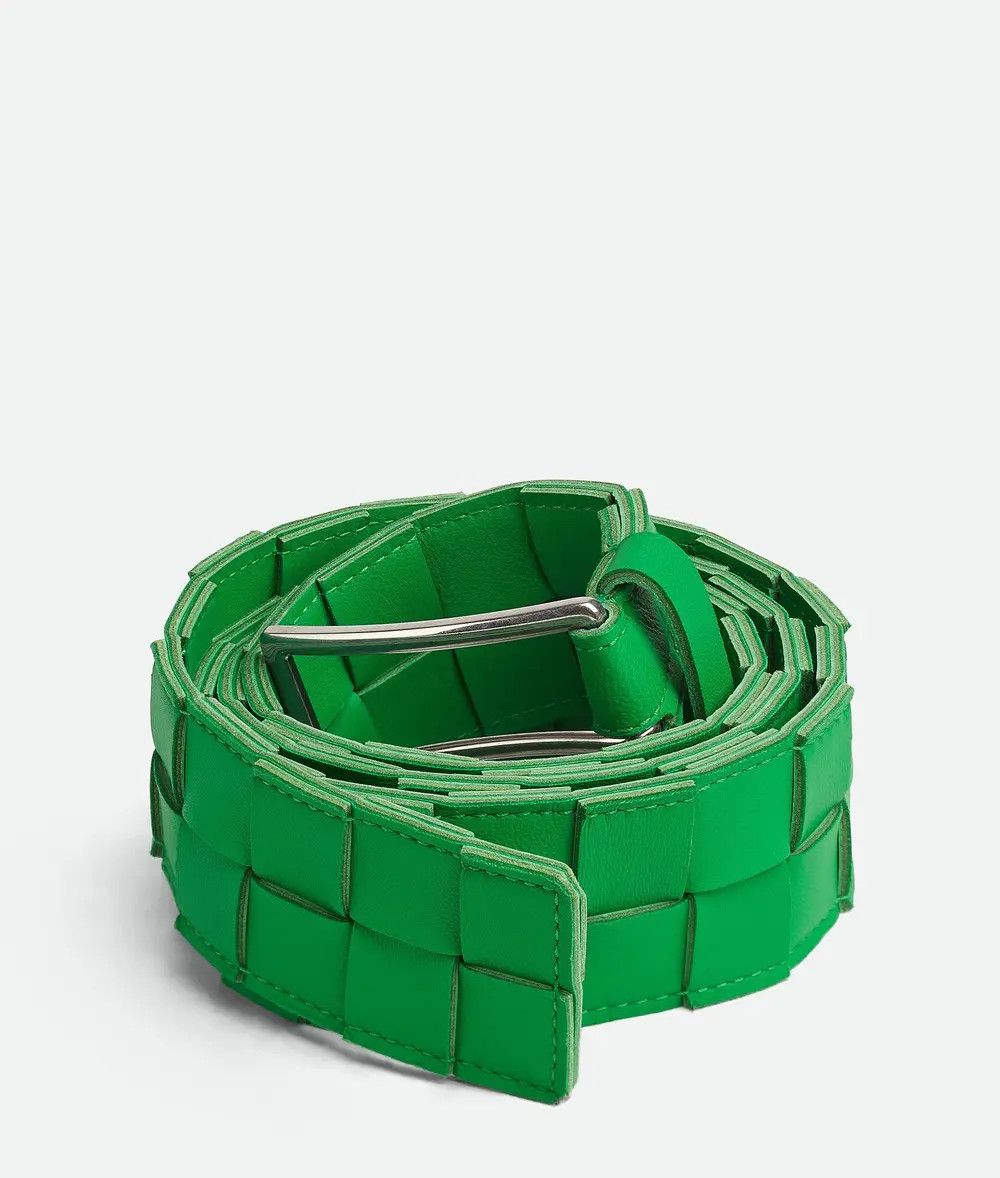 Bottega Veneta o1orln1125 Size: 85 / Maxi Intreccio Belt in Parakeet Size 34 - 2 Thumbnail