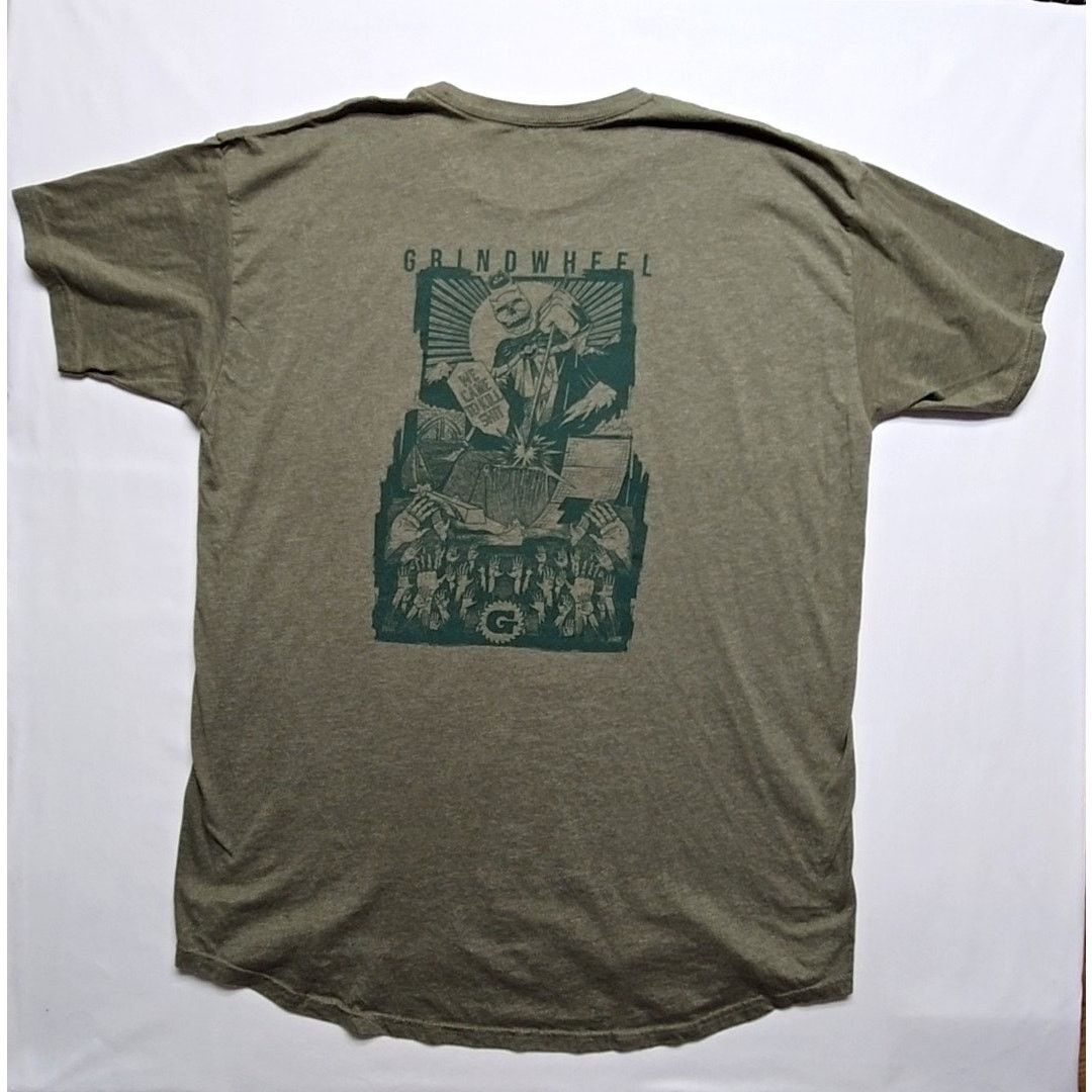 FOR OTHERS Grindwheel Shirt Graphic Olive Green Crew Neck 2XL T-Shirt Size US XXL / EU 58 / 5 - 1 Thumbnail