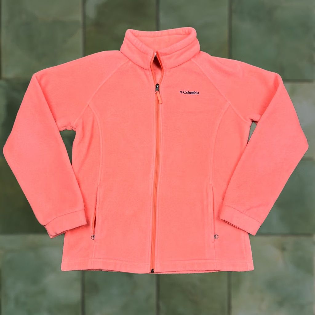 Logo 7 Columbia Full Zip Hoodie Jacket Womens Small Pink Embroidered Logo Pockets Warm Fleece Outdoor Style Size S / US 4 / IT 40 - 1 Thumbnail