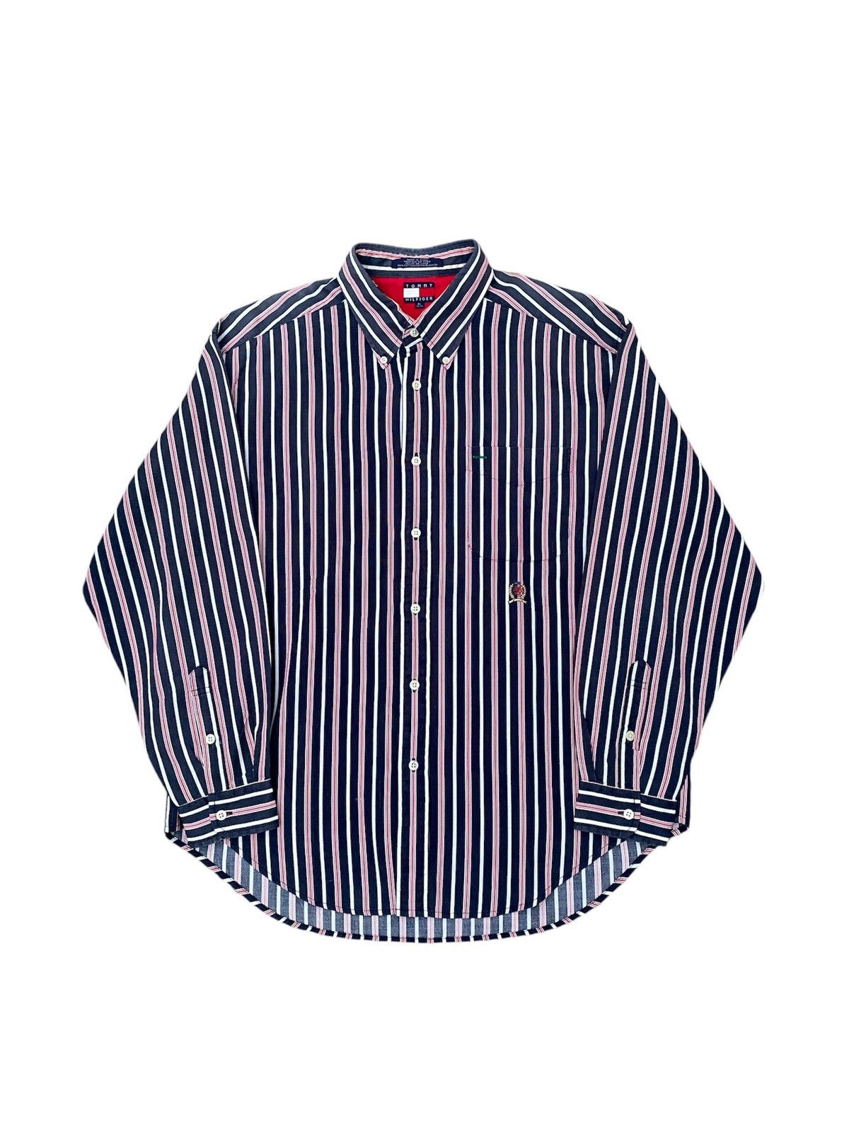 Tommy Hilfiger × Vintage 90s Vintage Tommy Hilfiger Button up Shirt Size US XL / EU 56 / 4 - 1 Thumbnail