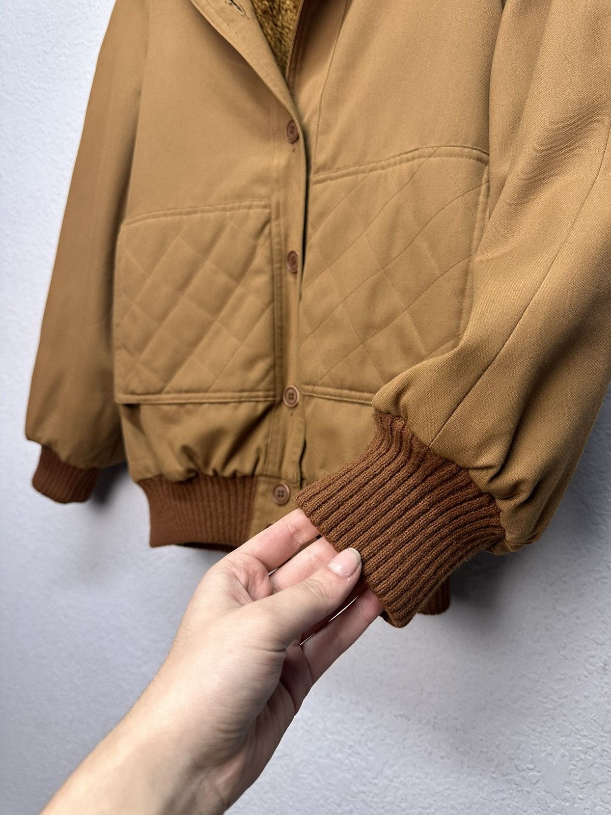 If Six Was Nine Vintage Brown Bomber Jacket Fleece Lined 90s Workwear LGB Size US M / EU 48-50 / 2 - 4 Thumbnail