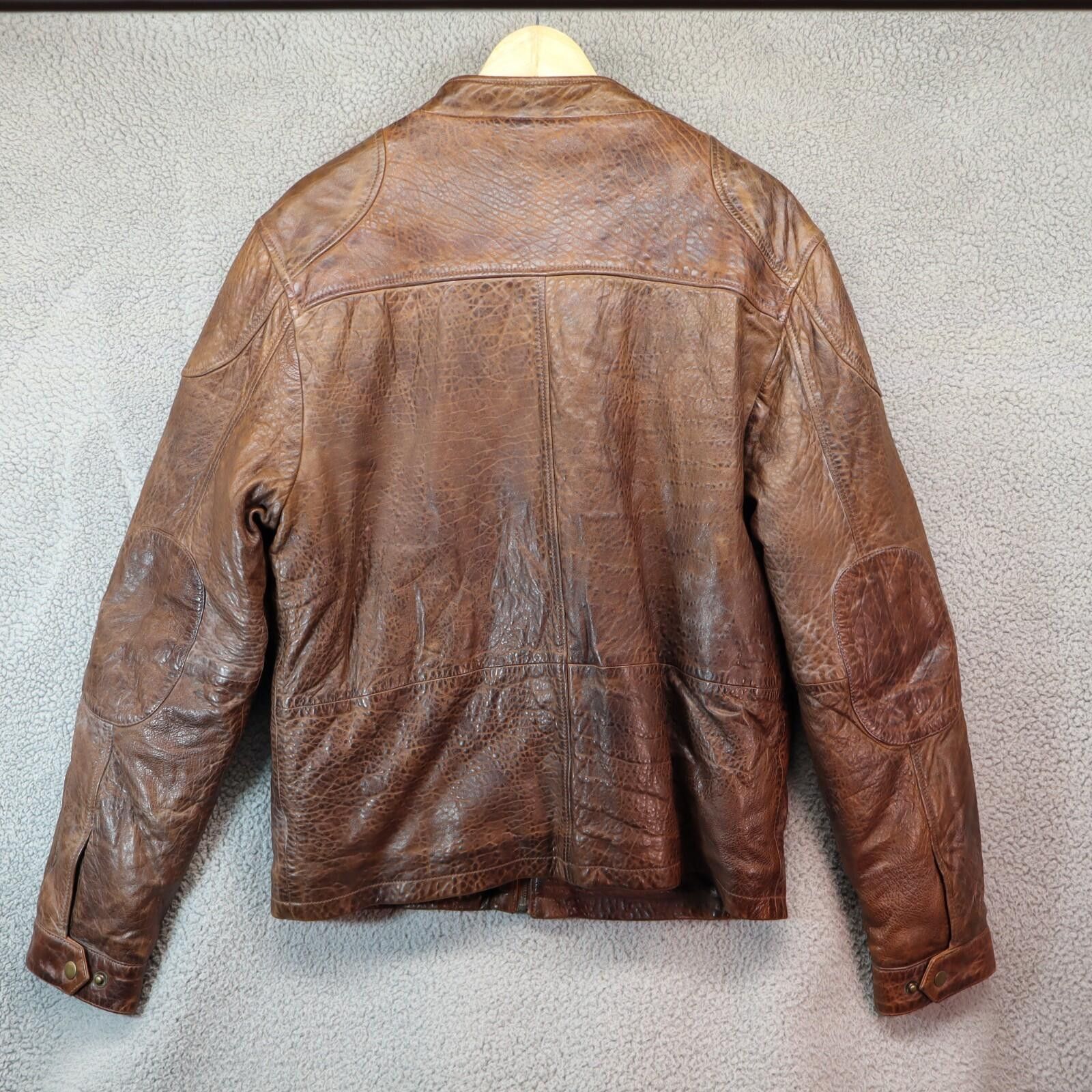 Other BS Leather Jacket Men Large Bomber Snap Textured MSRP $398 Size US L / EU 52-54 / 3 - 10 Thumbnail