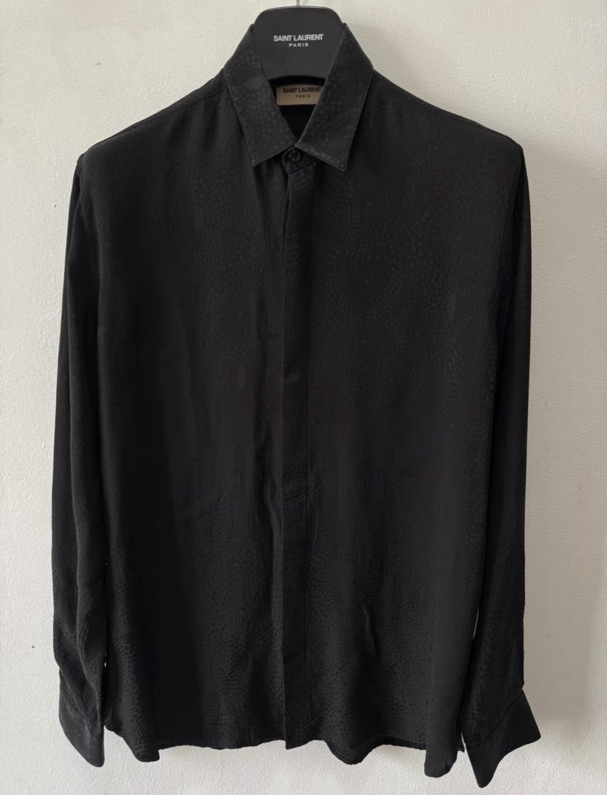 Saint Laurent Paris Saint Laurent (SLP) 20SS Starry Sky Silk Polka Dot Shirt Size US M / EU 48-50 / 2 - 1 Thumbnail