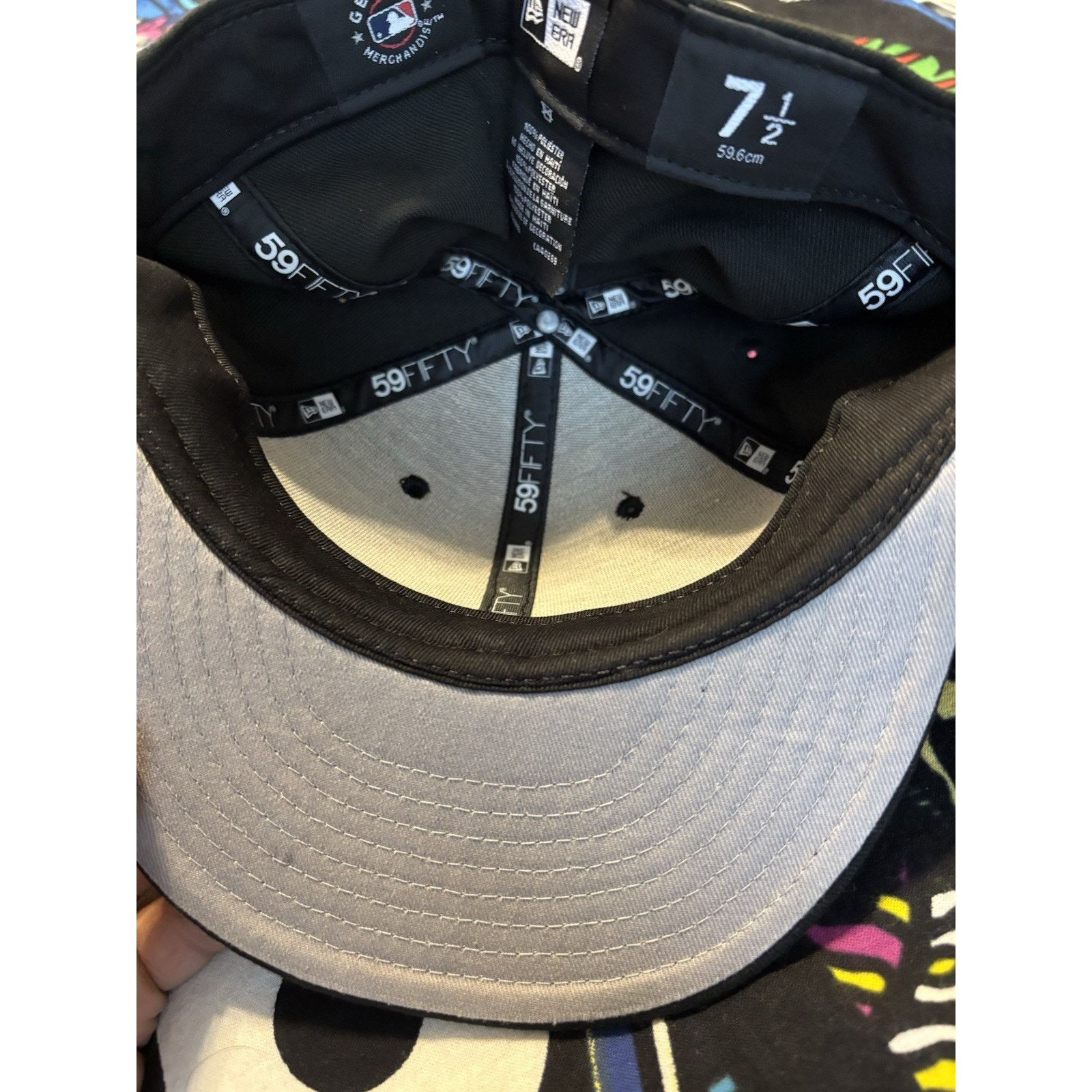 Vintage New York Yankees MLB Hat flex fit 7 1/2 black Size ONE SIZE - 7 Thumbnail