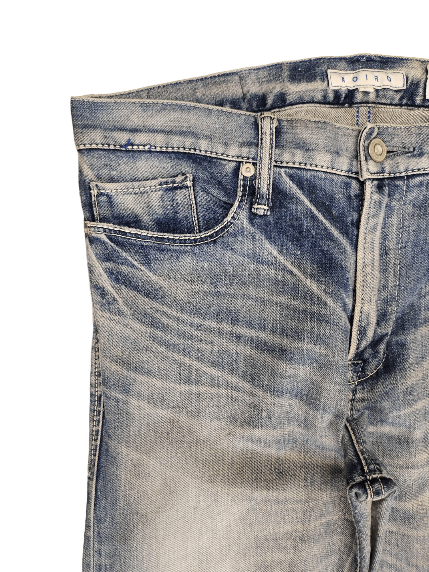 semanticdesign Vintage Y2k Aoiro Japan Distress Faded Skinny Denim Pants Size US 32 / EU 48 - 3 Thumbnail