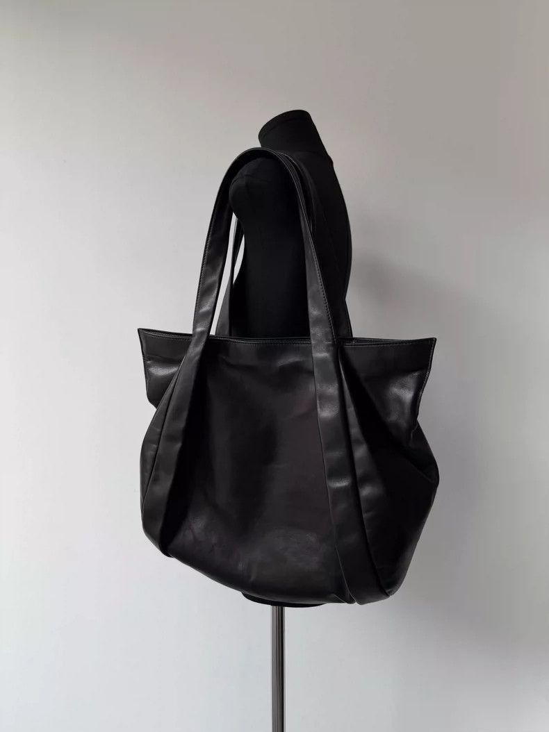 Yohji Yamamoto Yohji Yamamoto Yohji Yamamoto Femme Black Leather Backpack Size ONE SIZE - 3 Thumbnail