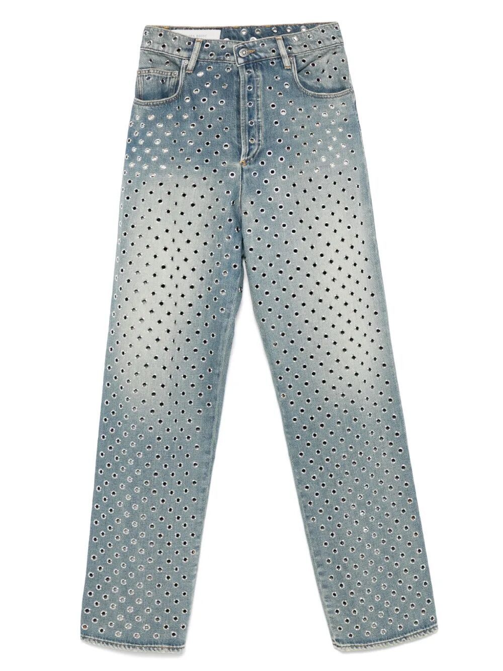 デニム・ジーパン Golden  JOURNEY W`S PANT KIM SAND WASH ALL OVER EYELET Golden Goose JOURNEY W`S PANT KIM SAND WASH ALL OVER EYELET