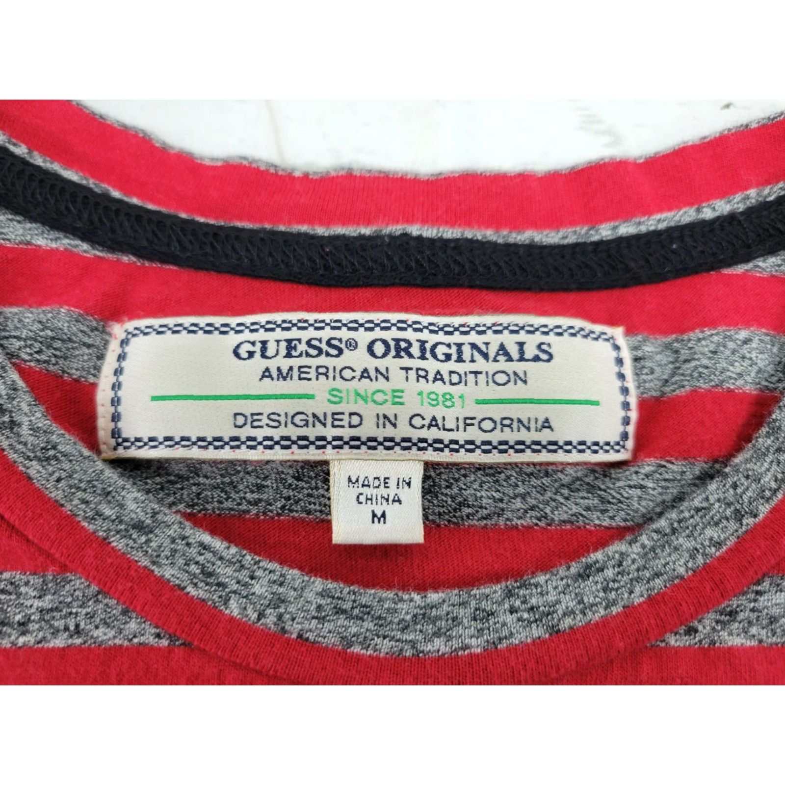 Guess VINTAGE Guess Jeans T-shirt Men M Red Striped 90s Crew Neck Short Sleeve CottonGUESS Adults Mens Size US M / EU 48-50 / 2 - 8 Thumbnail