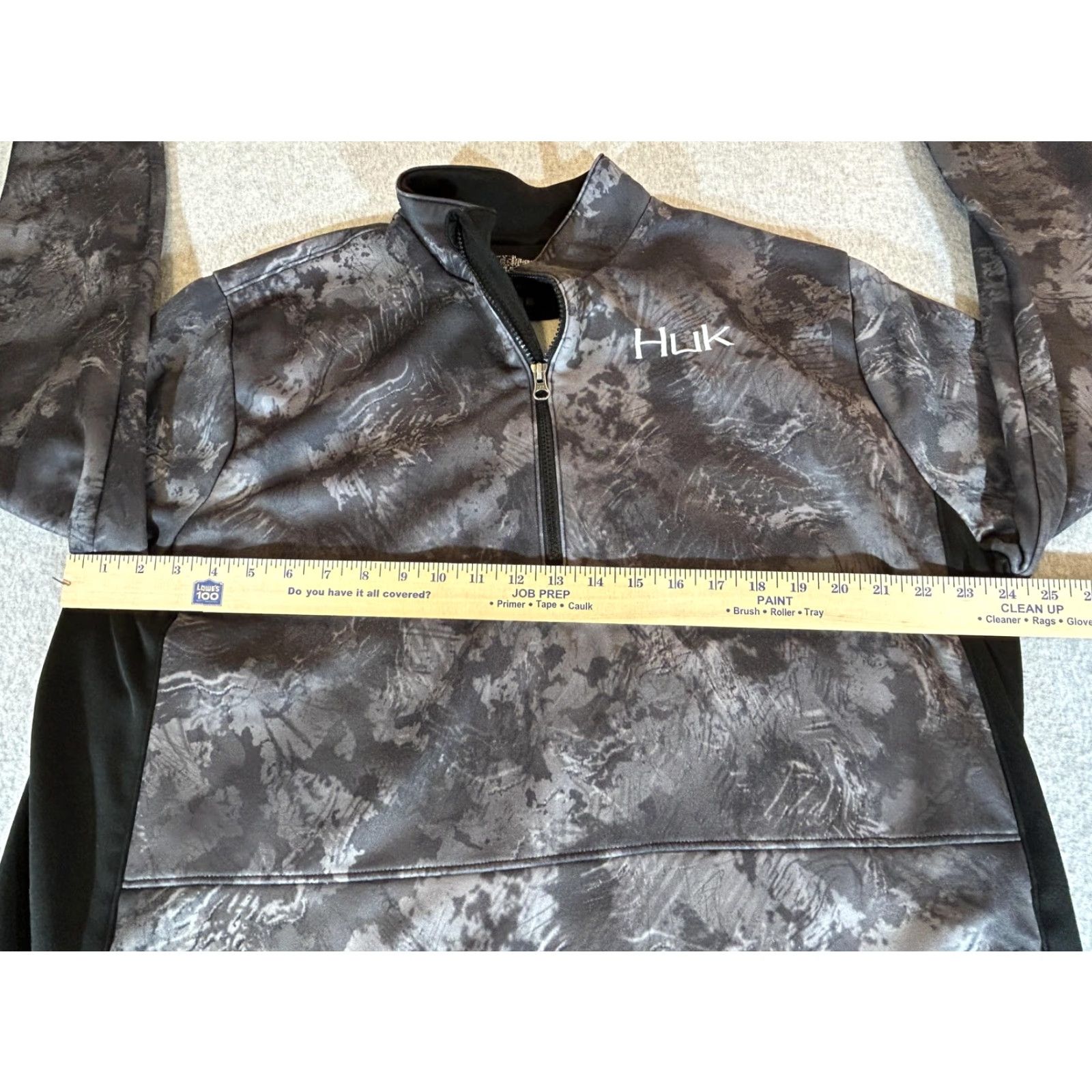 Vintage Huk Sweatshirt Men XL Camo 1/4 Zip Pullover Fishing Performance Lightweight Gray Pattern Camouflage Logo Zipper Pockets Embroidered Vintage: No Size US XL / EU 56 / 4 - 7 Thumbnail