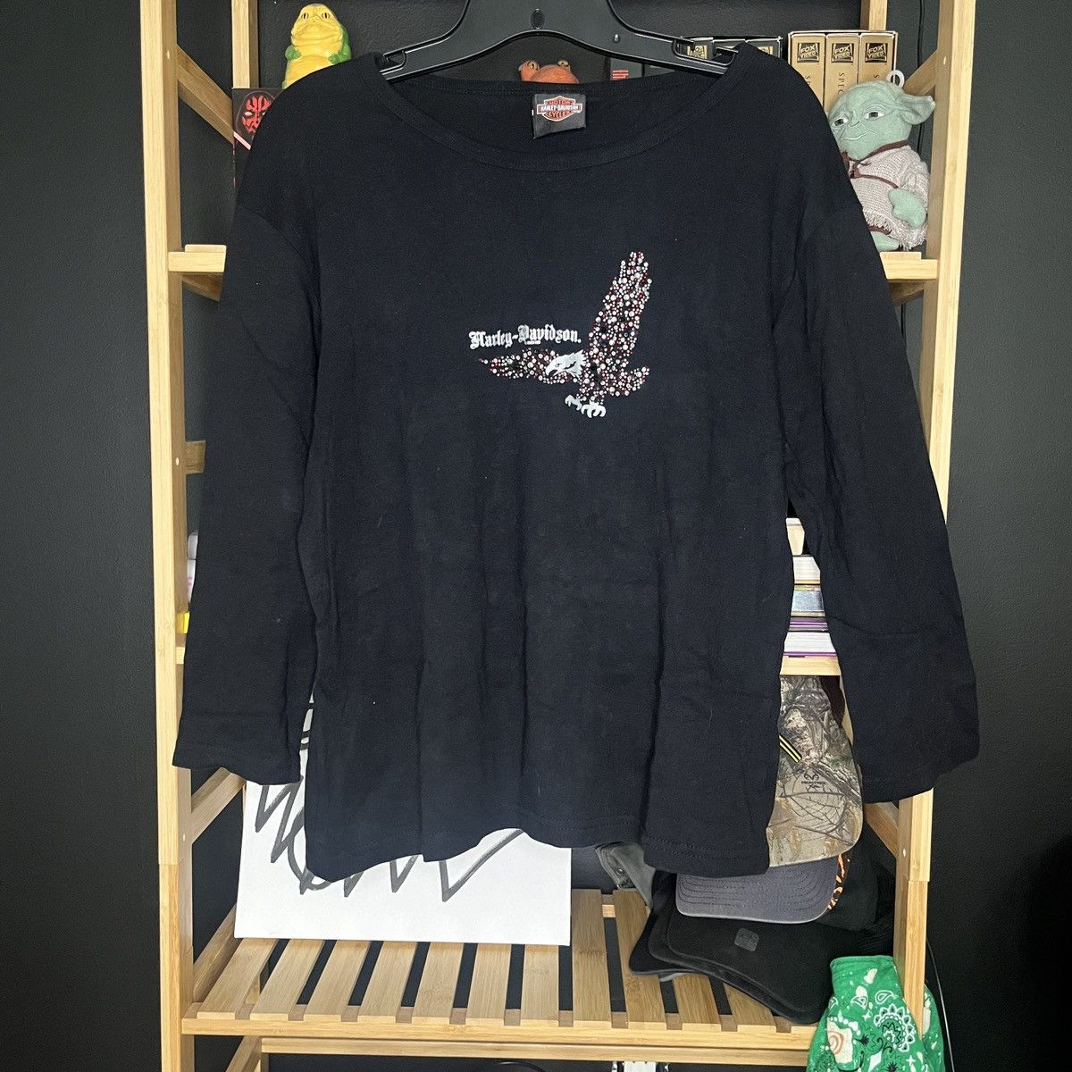 Harley Davidson Women’s 2007 Eagle Bedazzled Long Sleeve T Shirt size XL Size XL / US 12-14 / IT 48-50 - 1 Thumbnail