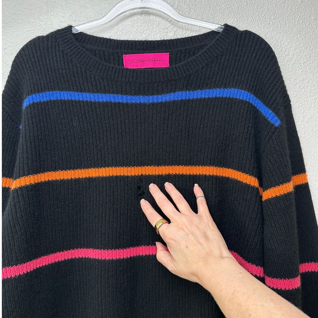 Other The Elder Statesman Black Multicolor Stripe Cashmere Sweater Size M / US 6-8 / IT 42-44 - 8 Thumbnail