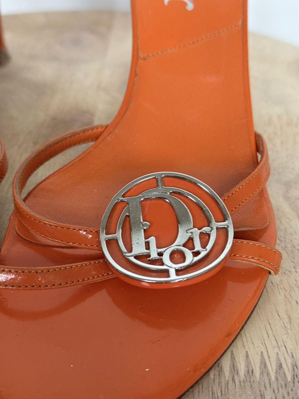 Dior × Vintage Dior Orange Leather Mules Sandals Straps Size US 6 / IT 36 - 5 Thumbnail