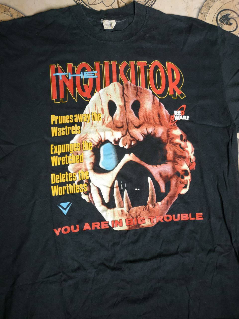 Vintage 1992 Red Dwarf V The Inquisitor Vintage T-Shirt BBC Promo Size US XL / EU 56 / 4 - 6 Thumbnail
