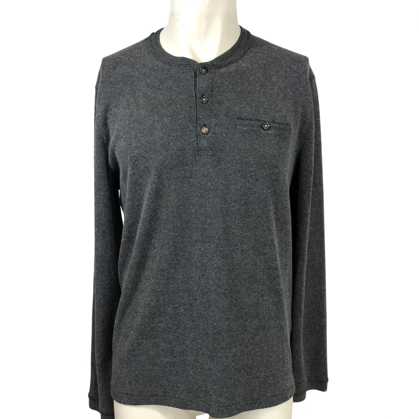 Ted Baker TED BAKER Men’s 5 Gray Long Sleeve Polyester Blend Henley Shirt Size US S / EU 44-46 / 1 - 2 Thumbnail