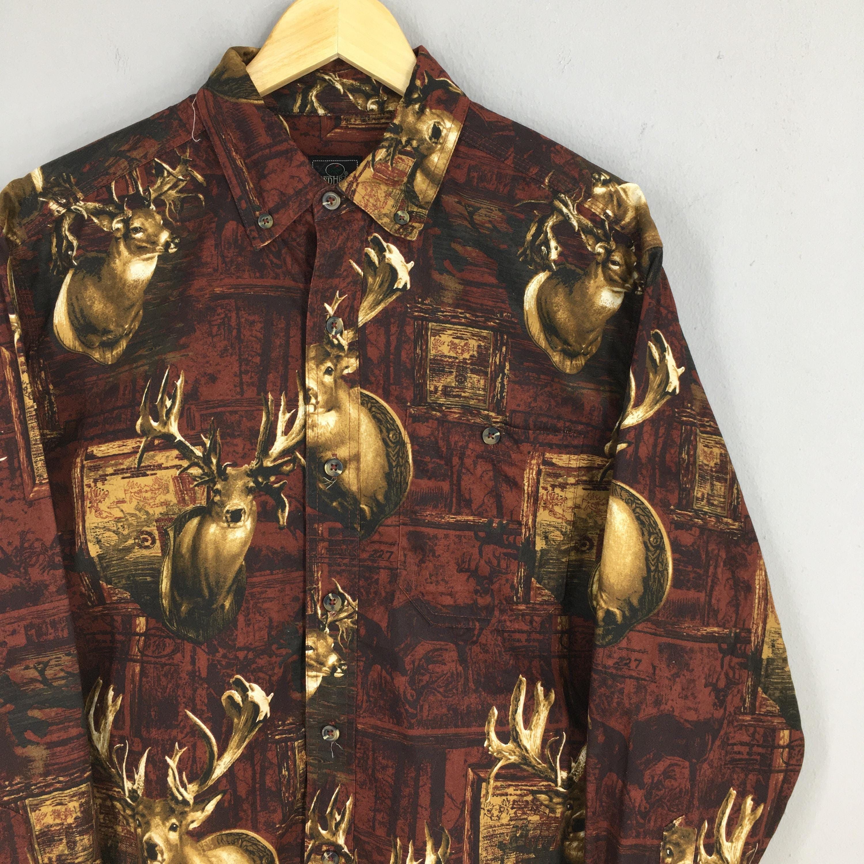 Redhead Vintage Red Head Deer Prints Rustic Shirt Medium Size US M / EU 48-50 / 2 - 2 Thumbnail